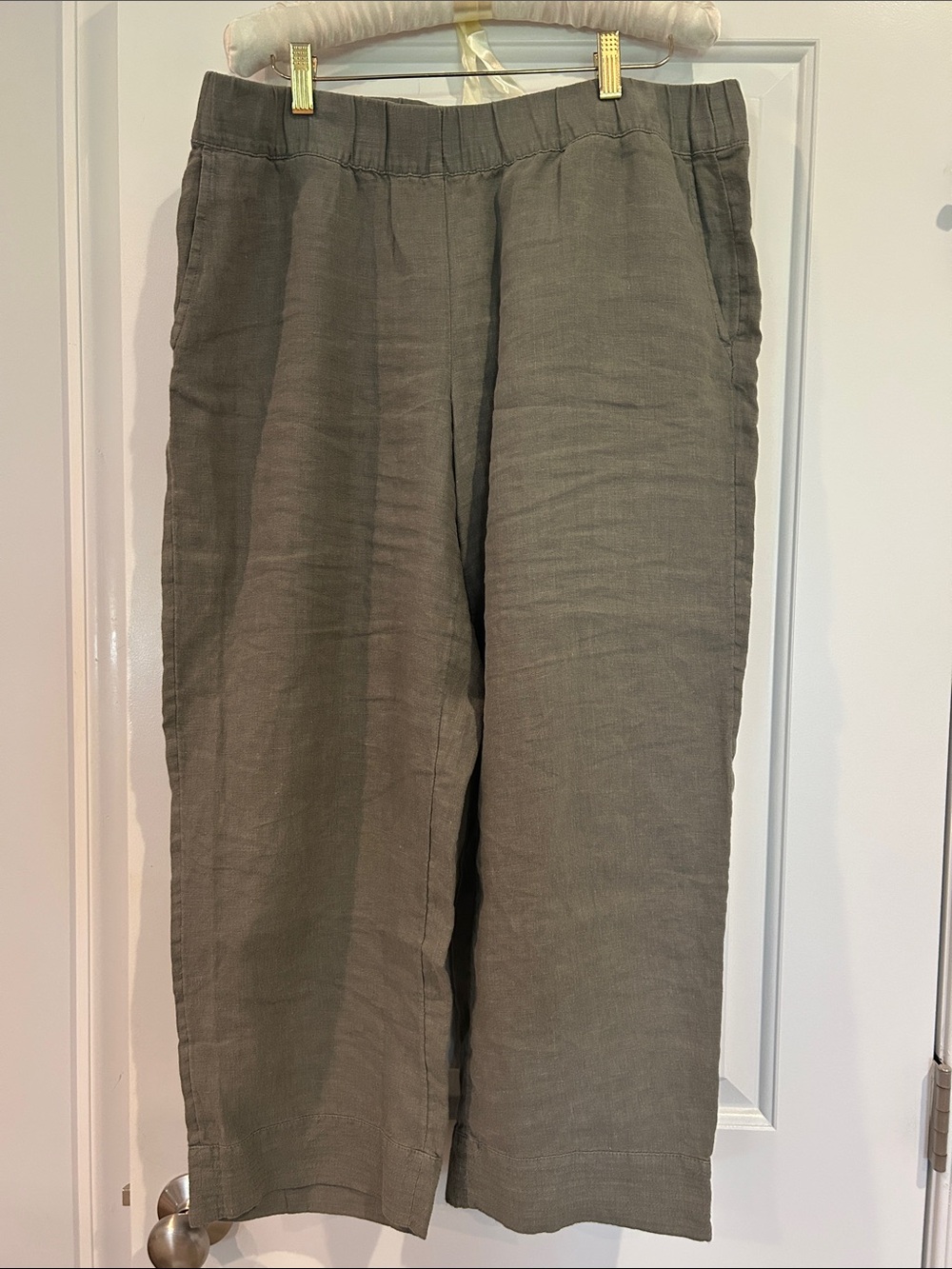 J Jill Cropped Wide Leg  Linen Pants